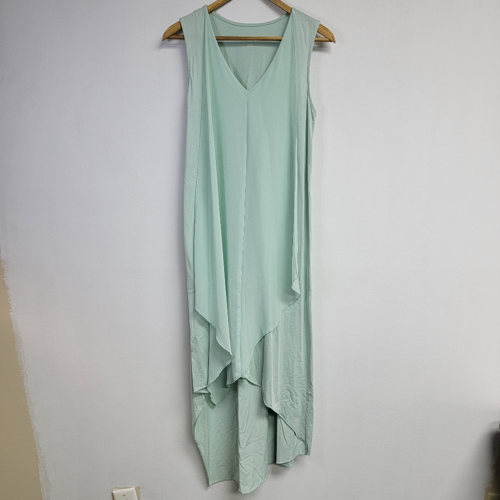 Soft Surroundings Pale Mint Asymmetrical Sleeveless Dress